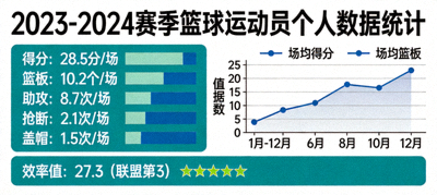 篮球运动员个人数据统计图表